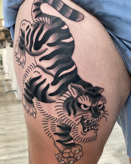 Japanese tiger on the thigh Design Thumbnail